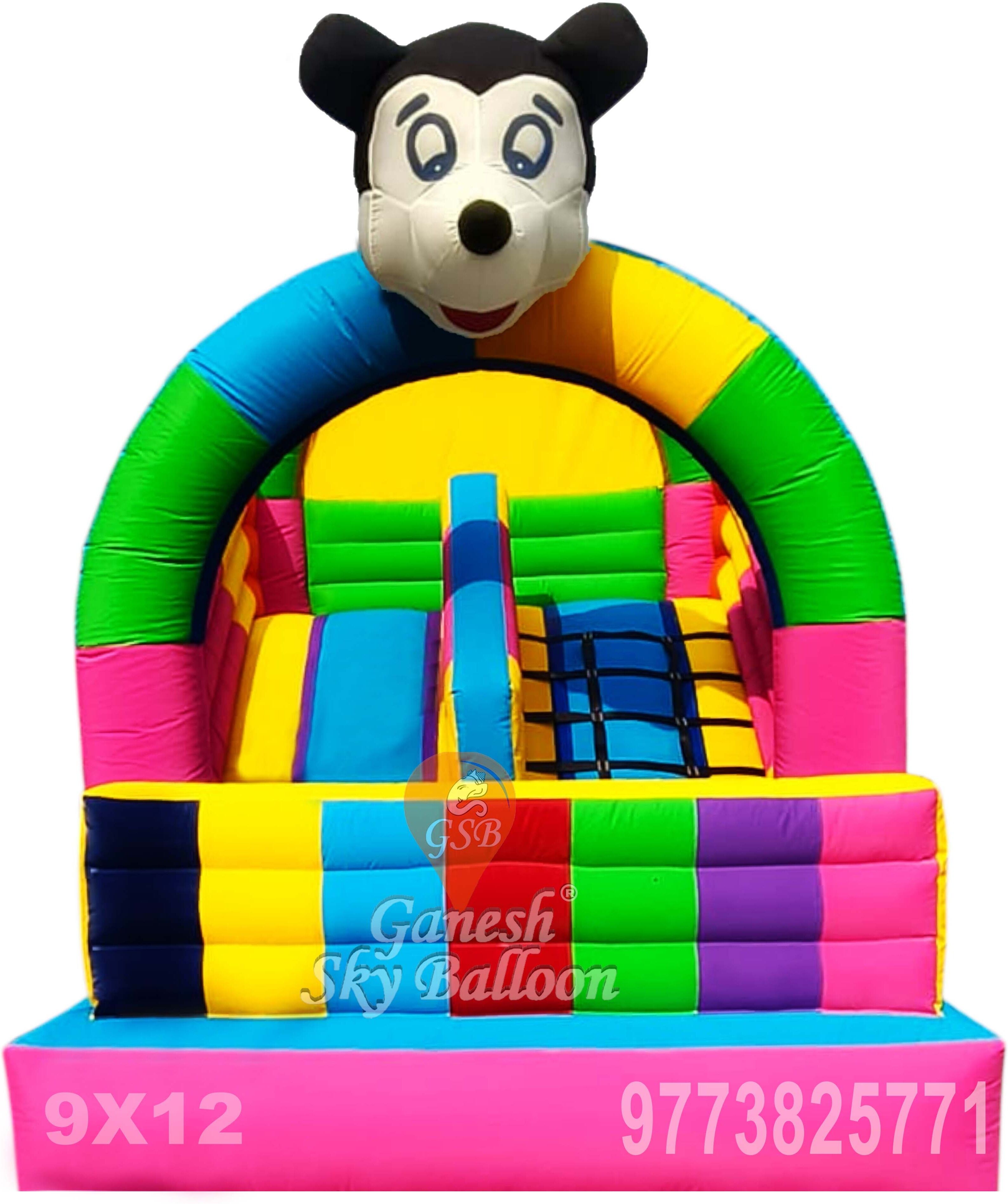 Inflatable Slide Bouncy With 9x12 Feet Size Inflatable Hoppers & Bouncer