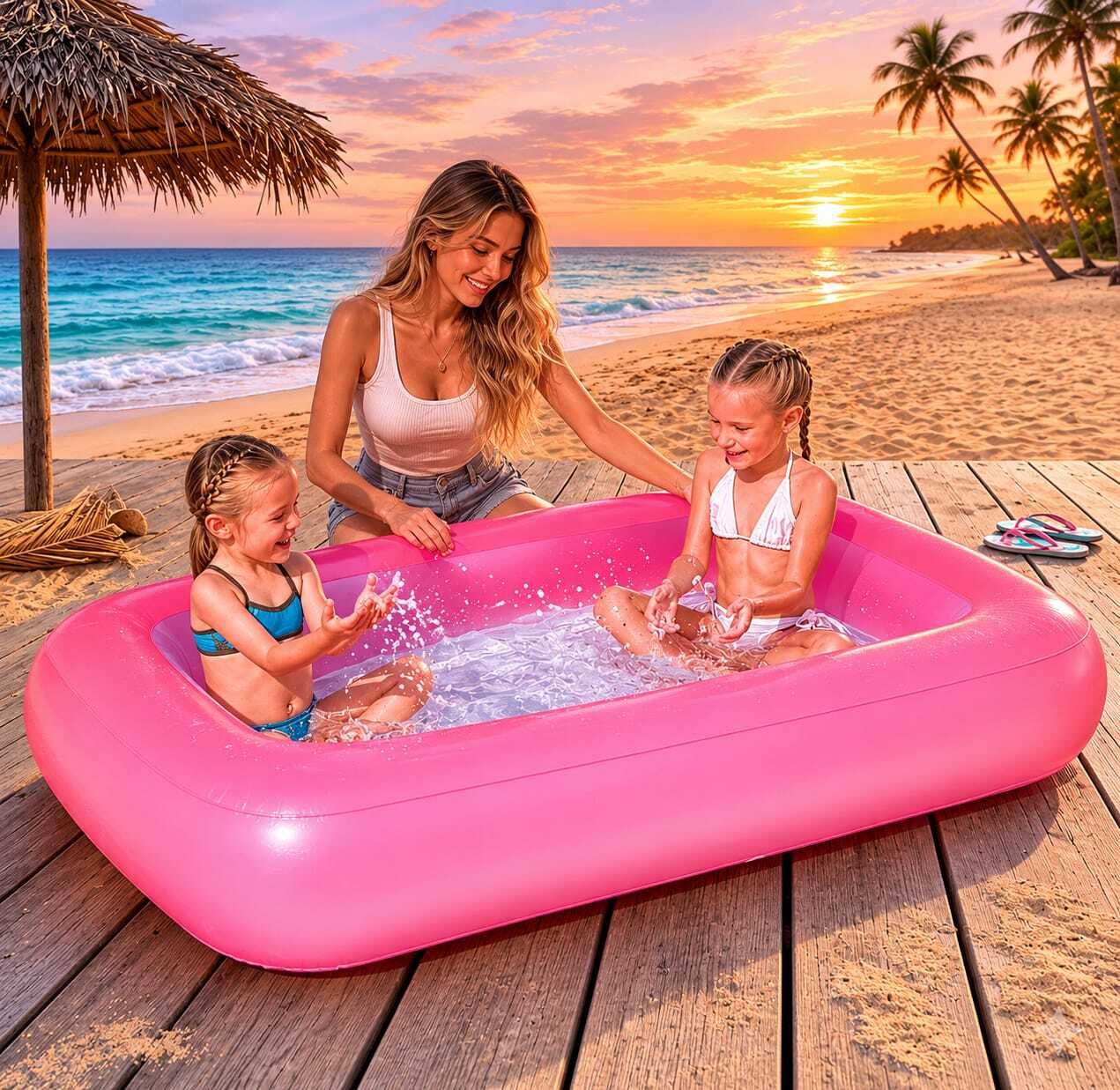 kindertales Foldable Portable Bath (IND*313)Tub for Kids & Adults Inflatable Swimming Pool-picture-48