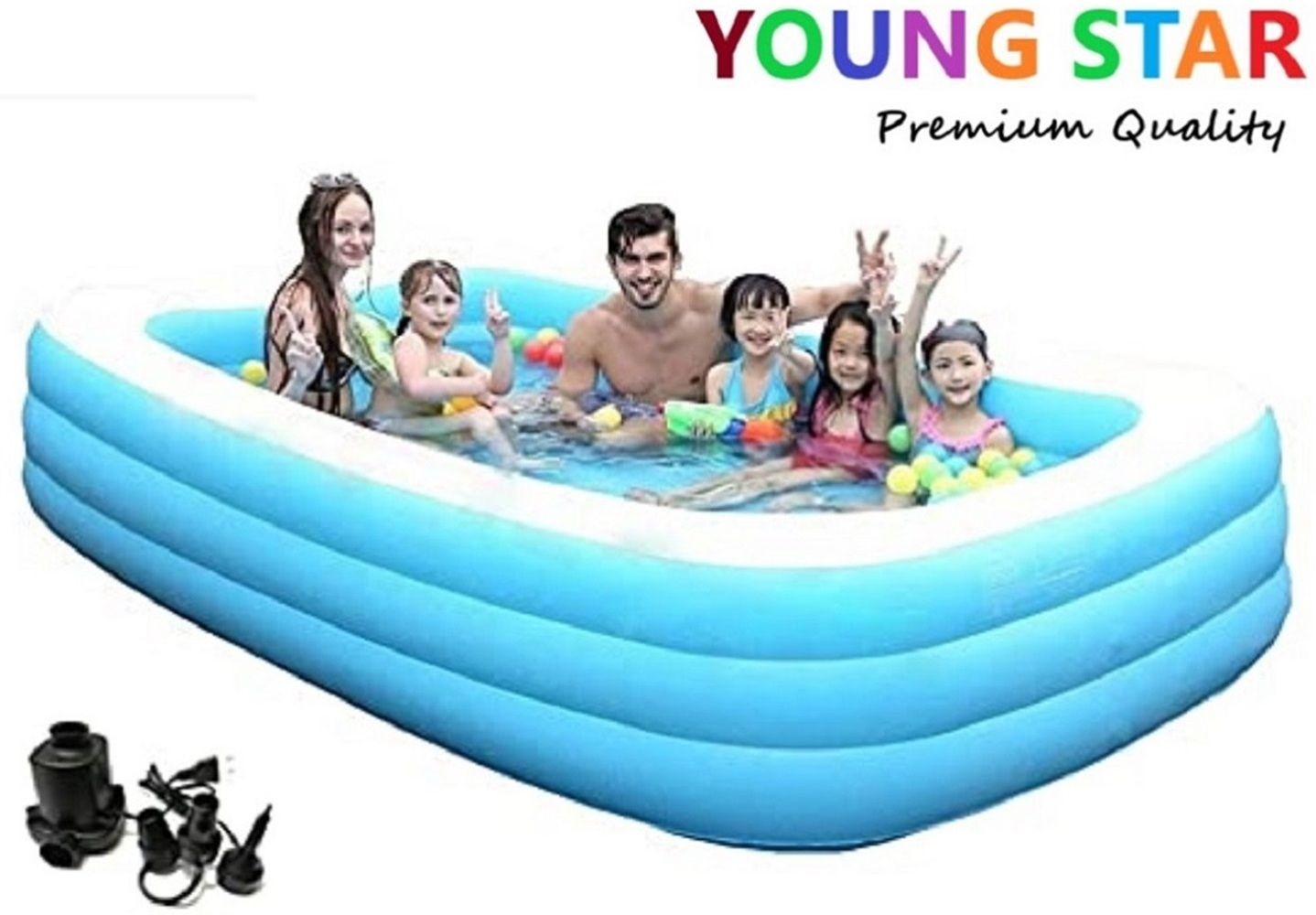 Jumbo Adults Family Inflatable Swimming Pool ,Bath Tub With Electric Air Pump Inflatable Swimming Pool, Inflatable Toy Pump, Pool Accessory