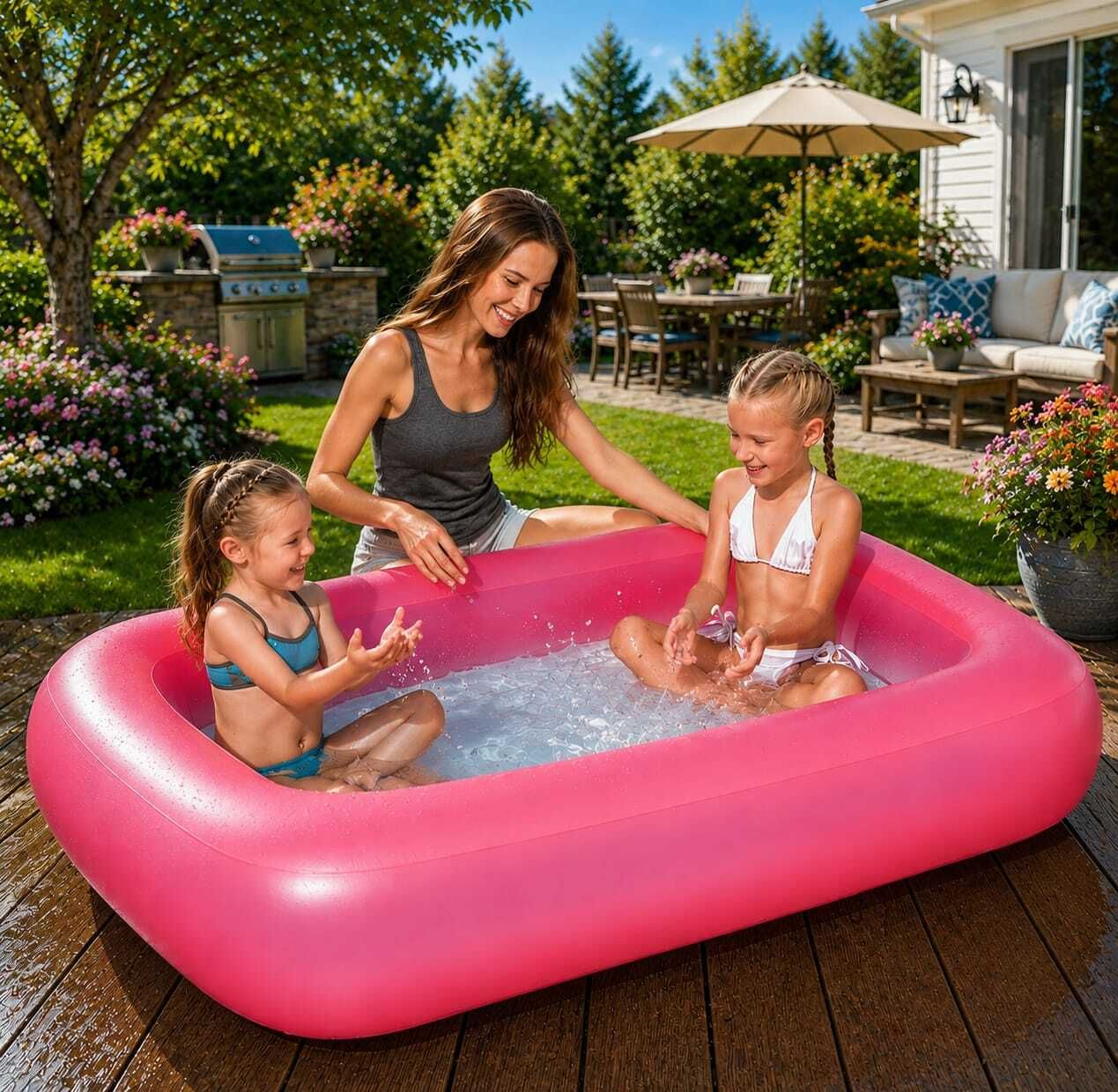 Silicone Rubber Outdoor Pink (IND*1737)Swimming Pool Inflatable Swimming Pool-image-25