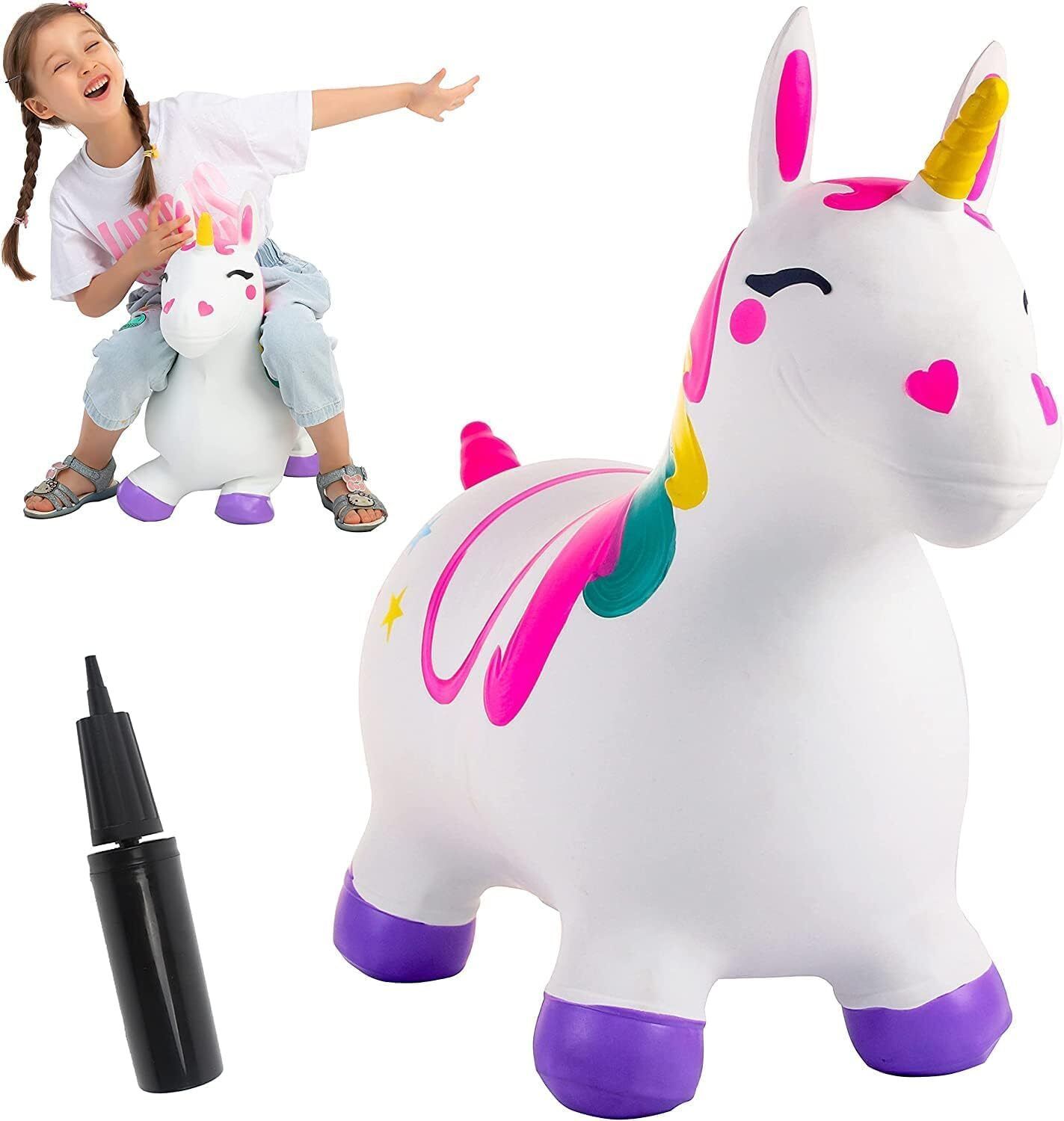 dwiza enterprise Jumping & Riding Unicorn Bouncing Hopper Animal Toy for Kids Hoppers & Bouncer Inflatable Inflatable Toy Pump-picture-44