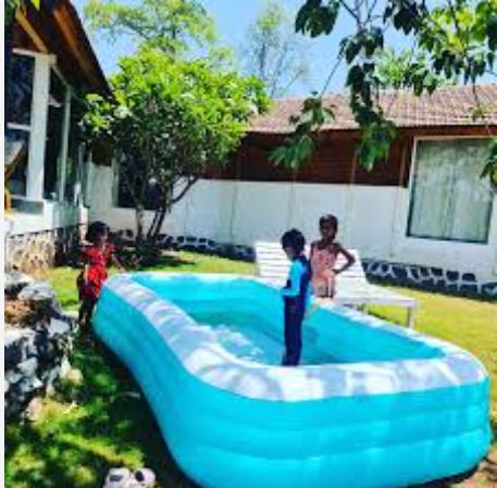 tiny tales Inflatable (IND*37) Swimming Pool 3 Layers Rings Rectangular Big With Free Pump Inflatable Swimming Pool-picture-43