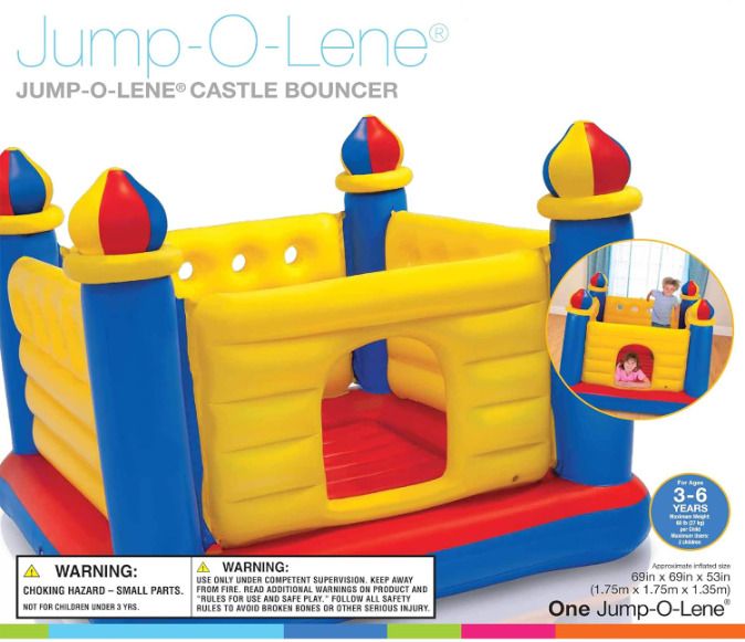 NEW IN BOX INTEX JUMP-O-LENE CASTLE BOUNCER WITH PUMP Inflatable Hoppers & Bouncer-image-17