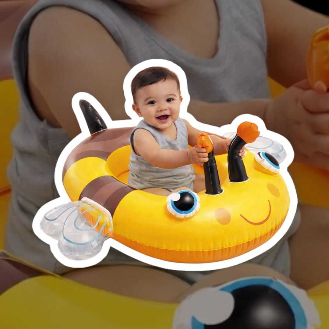 tiny tales Kiddie Bee Design Inflatable(IND*78) Pool Float Inflatable Swimming Safety Tube-picture-16