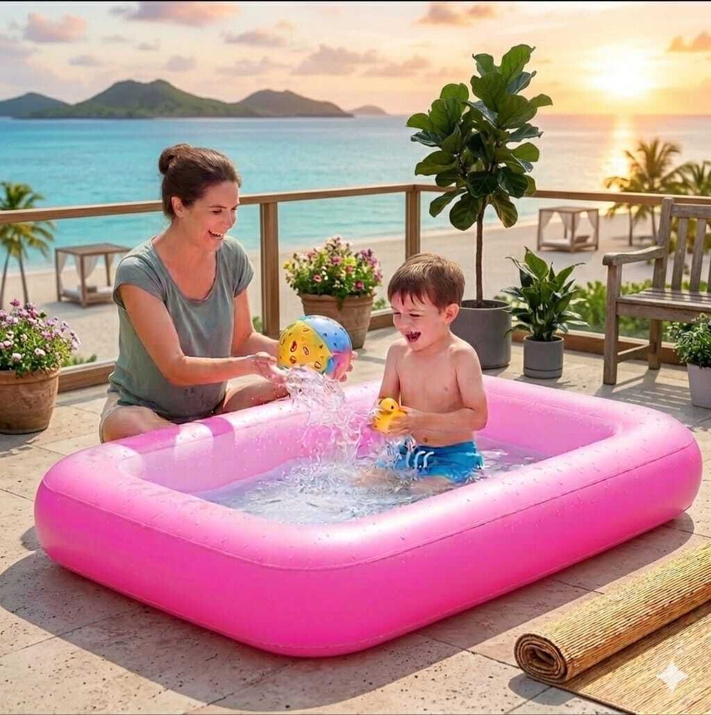 kindertales Inflatable Rectangular (IND*15)Swimming Pool 5 feet Inflatable Swimming Pool-picture-27