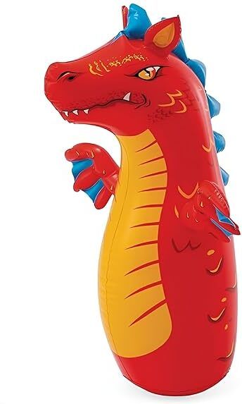 Kids Inflatable Dragon Punching Toy Bop Bag with Water Fill Base Bounce Back Red Inflatable HitMe Toys-image-21