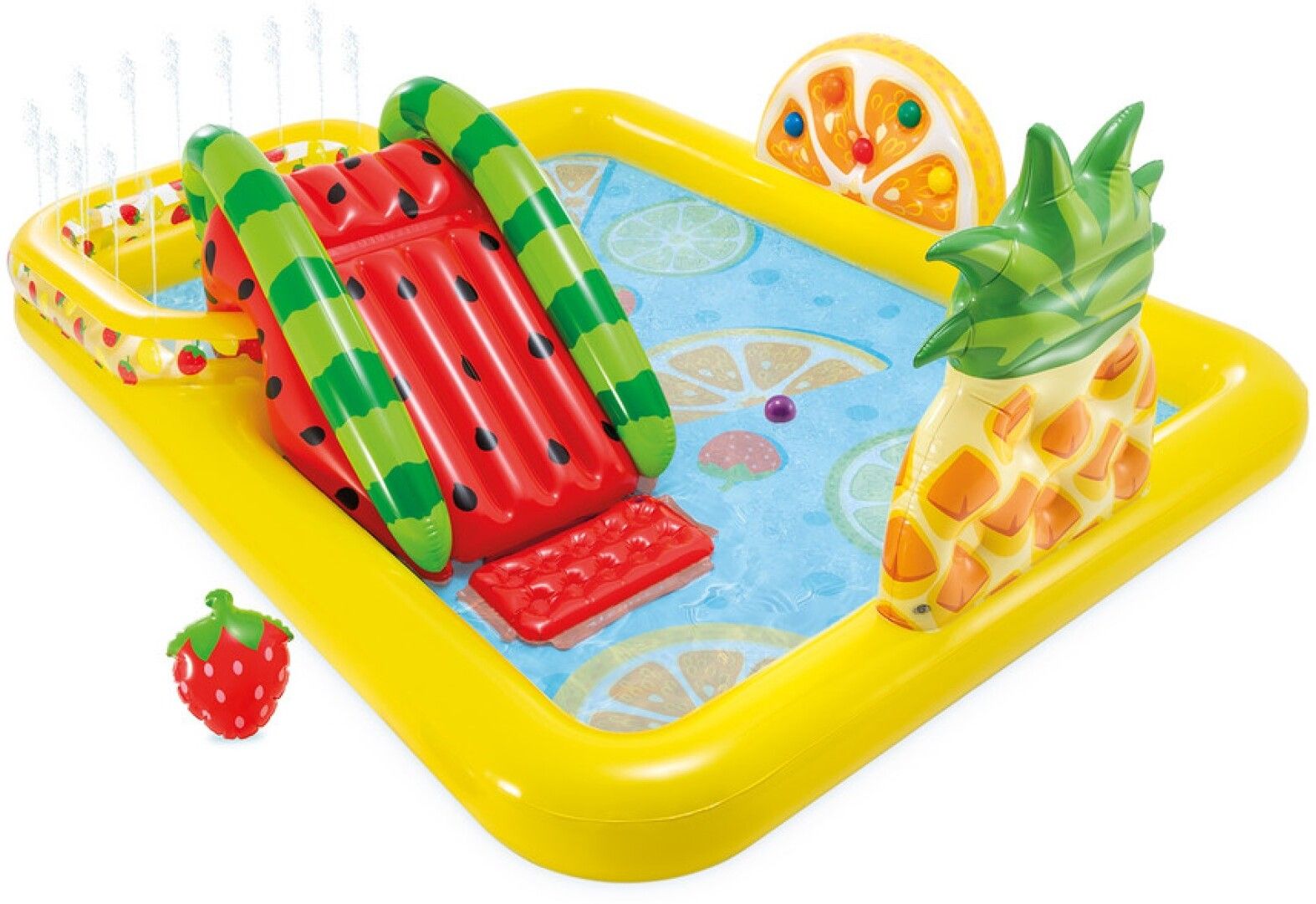 vwretails Fun'N Fruity Outdoor Inflatable Kiddie Pool Water Play Center with Water Slide Inflatable Swimming Pool, Pool Accessory, Infatable Ball-picture-26