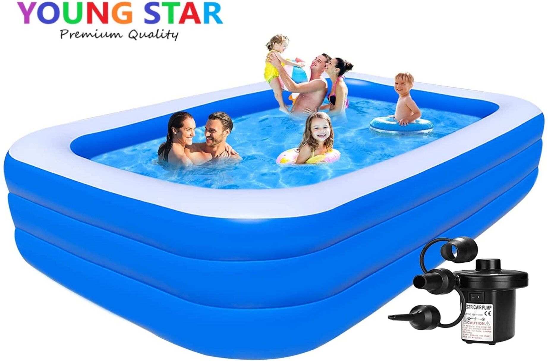 PREMIUM 10 Fts LENGTH AND 6 Fts WIDTH RECTANGULAR WATER SWIMMING POOL Inflatable Swimming Pool, Inflatable Toy Pump-image-23