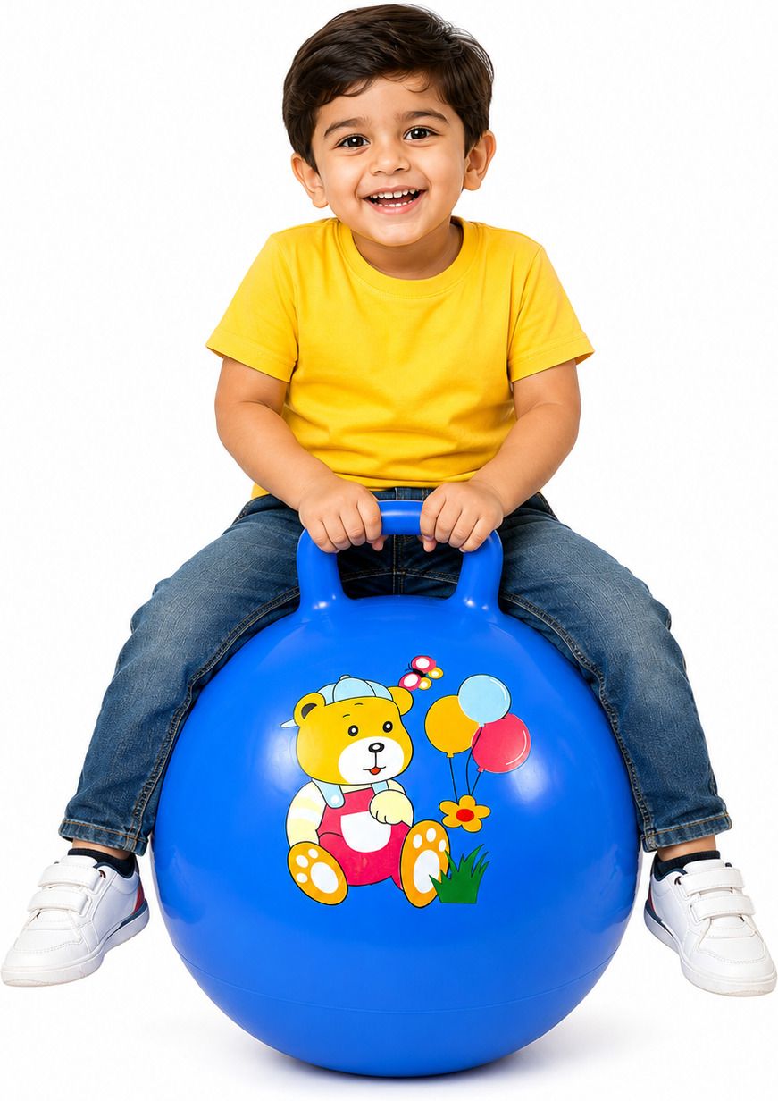 BouncePro 45 Kids Rubber Hopper Ball with Handle for Boys & Girls 3+ Inflatable Hoppers & Bouncer-image-18