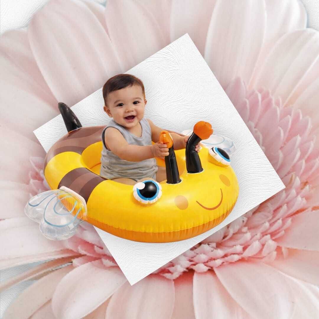 Kiddie Bee Design Inflatable Pool Float Inflatable Swimming Safety Tube-image-38