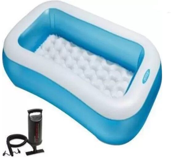 Combo 5.5 Feet Inflatable Bath Tub with Air Hand Pump (Blue) Inflatable Swimming Pool-image-11