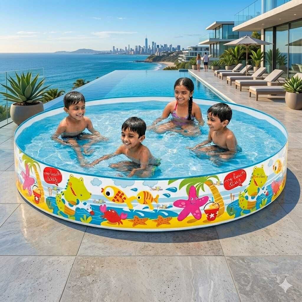 kindertales Above Ground Kids Pool (IND*0359) Paddling Pool Inflatable Swimming Pool-picture-31