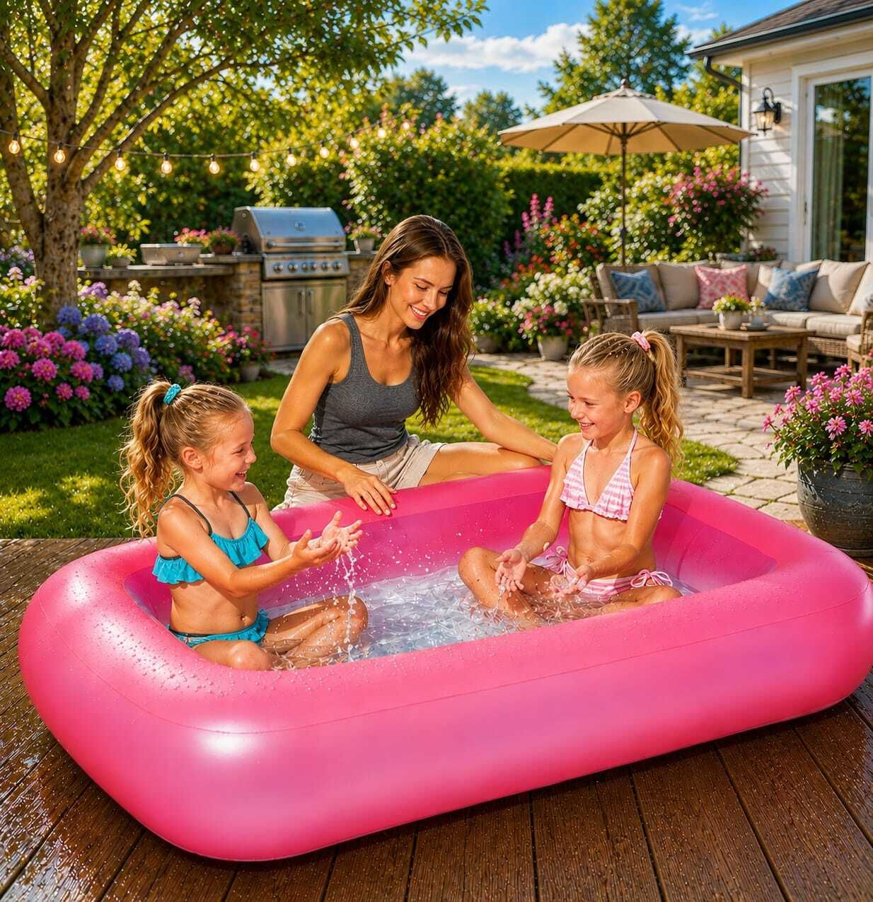tiny tales Swimming Pool for(IND*742) Kids 5.5 Feet Inflatable Swimming Pool-picture-39