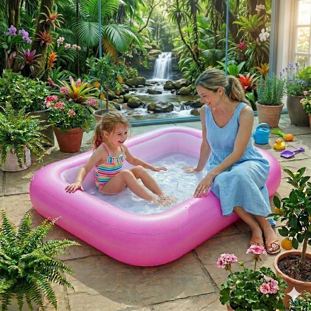 kindertales Silicone Rubber Outdoor Pink (IND*1437)Swimming Pool Inflatable Swimming Pool-picture-39