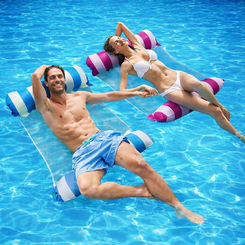 1pcs Water Swimming Float Bed Inflatable Pool Hammock for Adult with Air Pump Inflatable Swimming Mats, Swimming Mats, Pool Accessory, Swimming Safety Tube-image-20