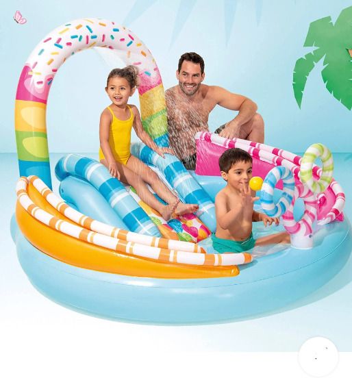 hornflow Candy Fun (IND*28) Water Play Center - 57144 With Pump Inflatable Swimming Pool-picture-47