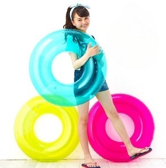 Transparent Water Swim Ring Pool Float Tube (IND*9855)Inflatable Raft Inflatable Swimming Safety Tube-image-37