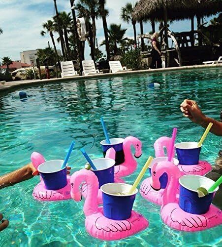 yorten 12-Pack Inflatable Flamingo Drink Floating Cup Holders for Pool Inflatable Pool Accessory-picture-44