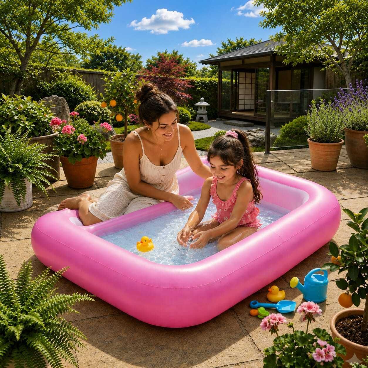kindertales Inflatable Rectangular (IND*145)Swimming Pool 5 feet Inflatable Swimming Pool-picture-28