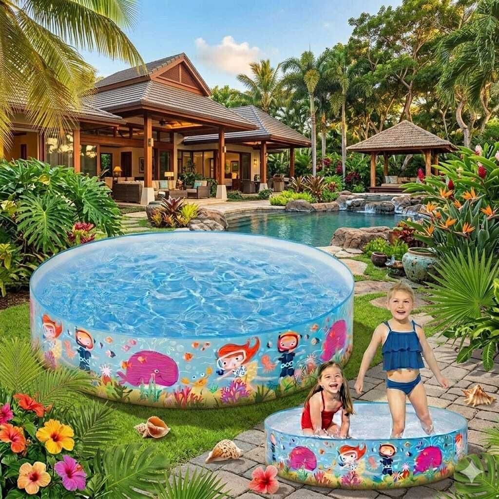 tiny tales Diameter 122 x 25 cm (IND*601)Suitable for Ages 3 Inflatable Swimming Pool-picture-38
