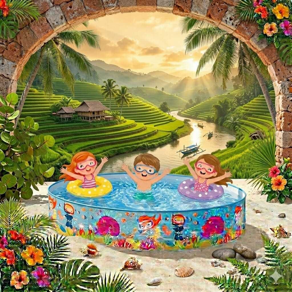 tiny tales Kids Water Swimming(IND*3508) Pool Bath Toy Inflatable Swimming Pool-picture-20
