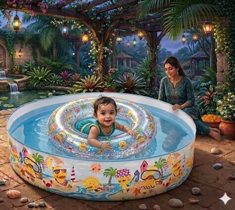 tiny tales Kids Water Swimming(IND*883) Pool Bath Toy Inflatable Swimming Pool-picture-9