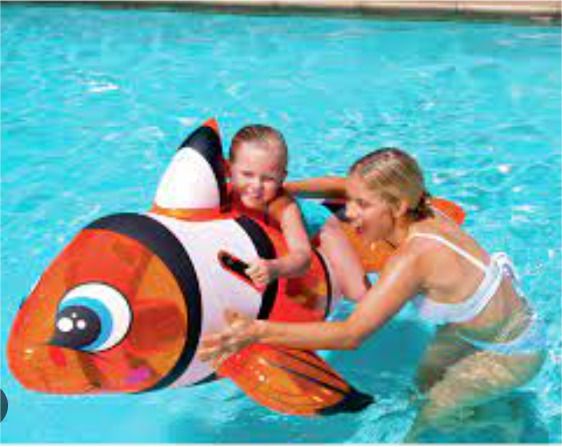 Kids (IND*36) Inflatable Fish Ride On Swimming Pool Toy for Kid, Multicolor Inflatable Pool Accessory-image-47