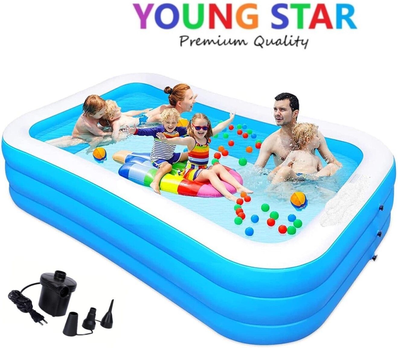 Inflatable swimming pool With Free Pump4417 Inflatable Swimming Pool, Inflatable Toy Pump-image-12