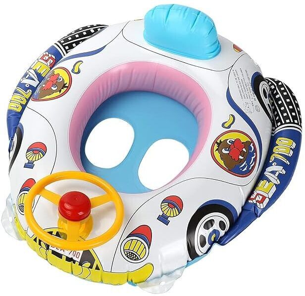 zaego Inflatabe Baby Swimming Float Ring with Car Handles Seat Kids Inflatable Swimming Safety Tube-picture-12