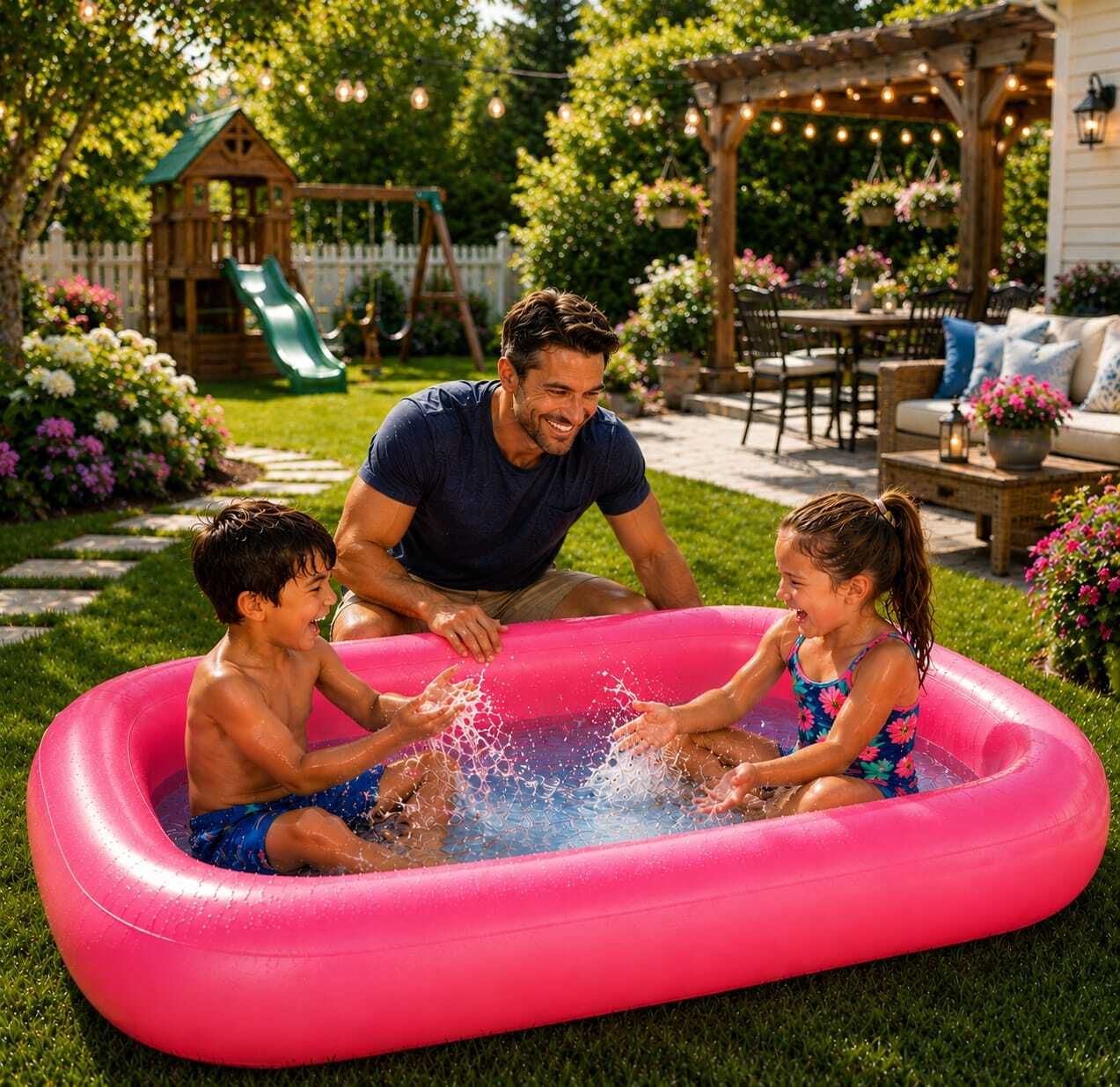 kindertales Swimming Pool for(IND*1242) Kids 5.5 Feet Inflatable Swimming Pool-picture-13