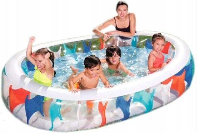 hornflow Inflatable (IND*56) Elliptic Family Swimming Pool , 54066 With Free Pump Inflatable Swimming Pool-picture-47