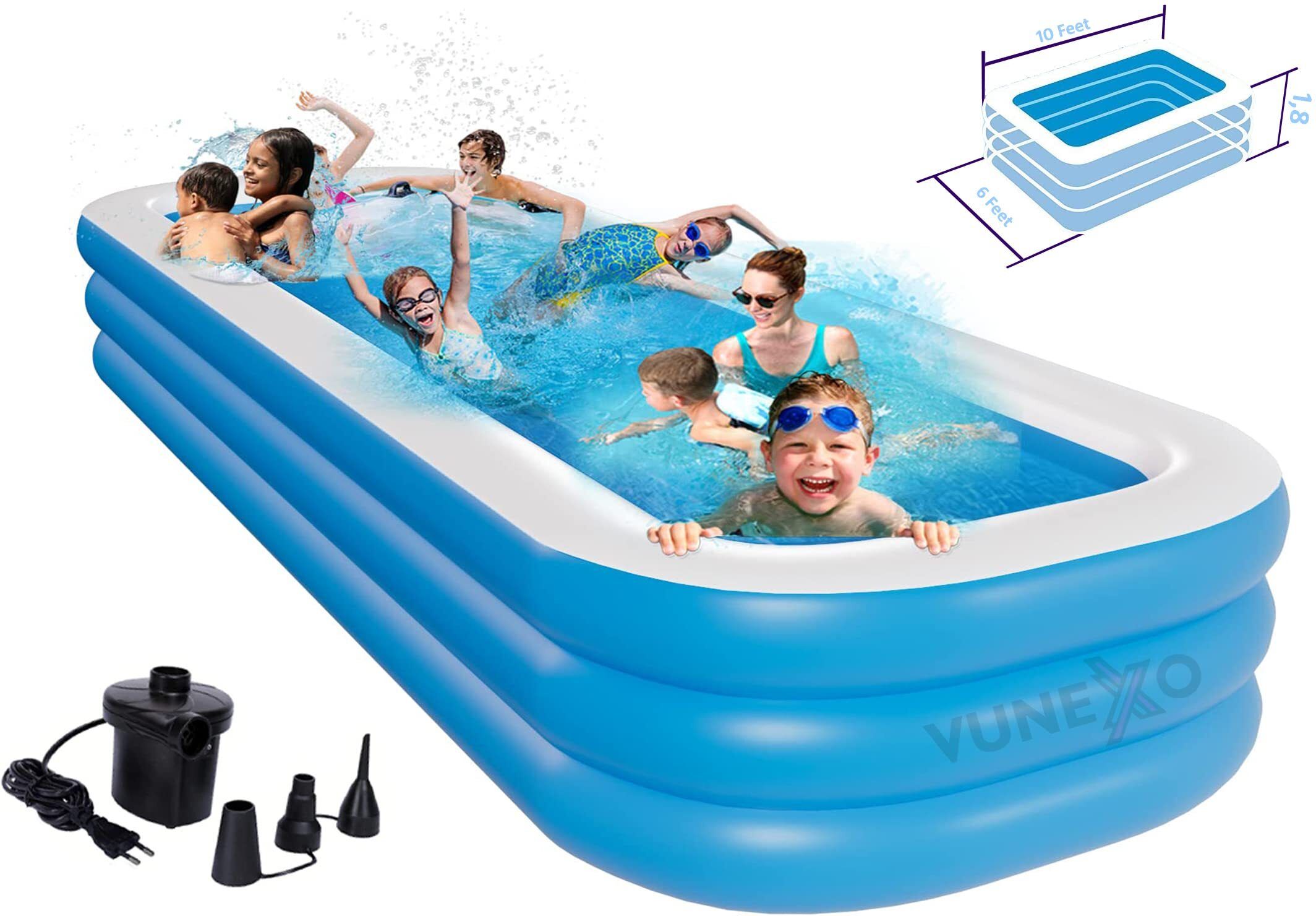 bestway Thywill Solutions Swimming Bath Tub with Pump 10 Feet Blue (with Electric Pump). Inflatable Swimming Pool-picture-31