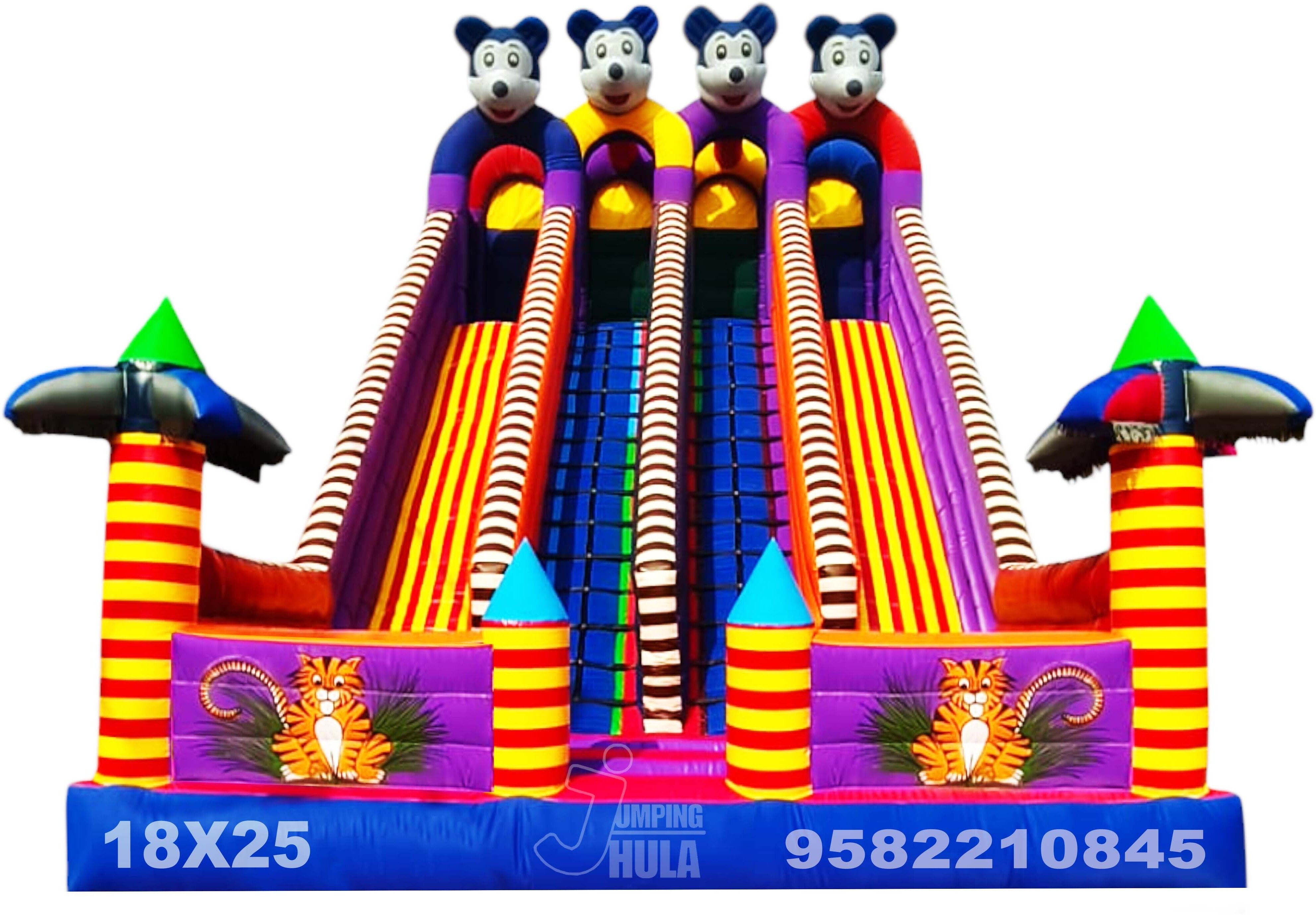 Inflatable Slide Bouncy ,Multicolor With 18x25 Feet Size Inflatable Hoppers & Bouncer
