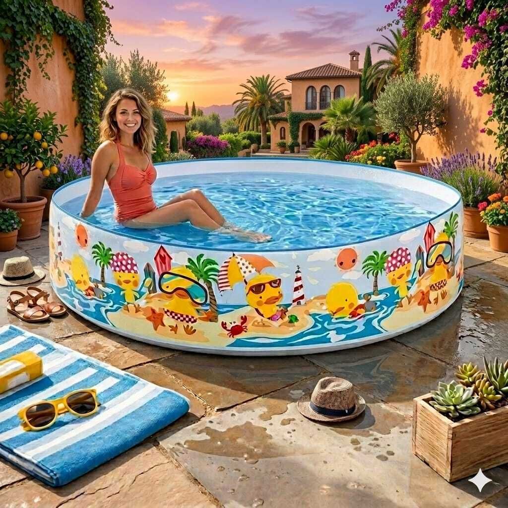 5 feet Fun Round (IND*85190)Baby Bath Tub for kids Inflatable Swimming Pool-image-43