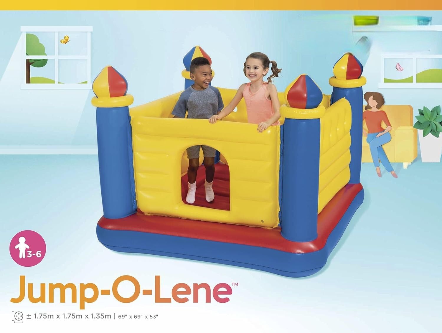 Jump O Lene (IND*7684) With Free Pump Inflatable Hoppers & Bouncer