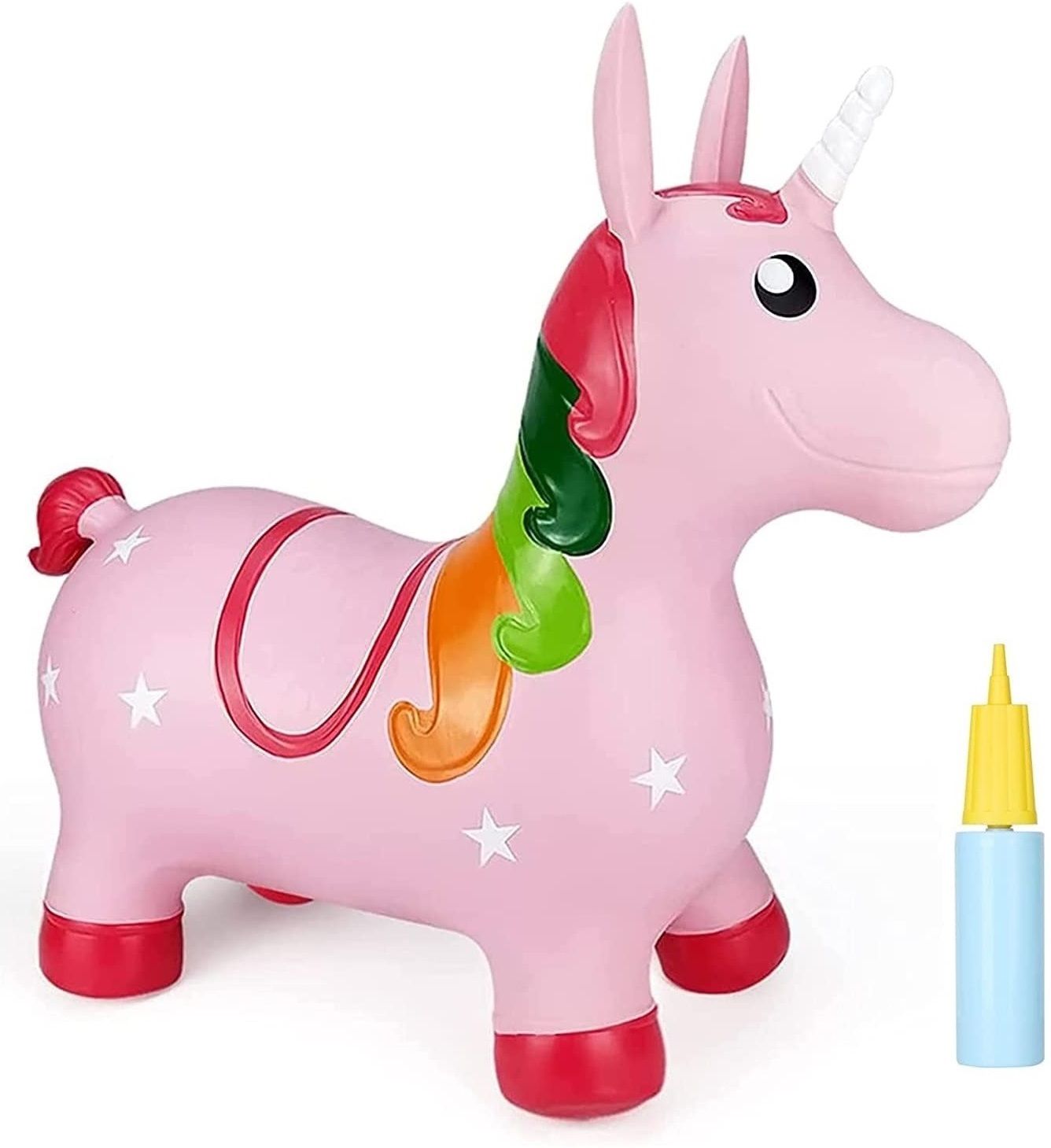 my baby love a perfect care Inflatable-Unicorn Bouncy Hopper Toy for Kids Jumping Ride On Animal Pink Inflatable Hoppers & Bouncer-picture-18