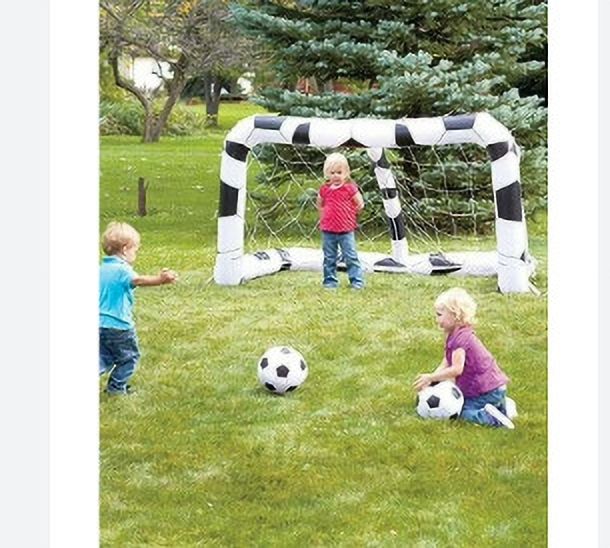 Inflatable (IND*56) Soccer Net : Sports, Fitness (Multicolor) With Free Pump Inflatable Hoppers & Bouncer-image-20
