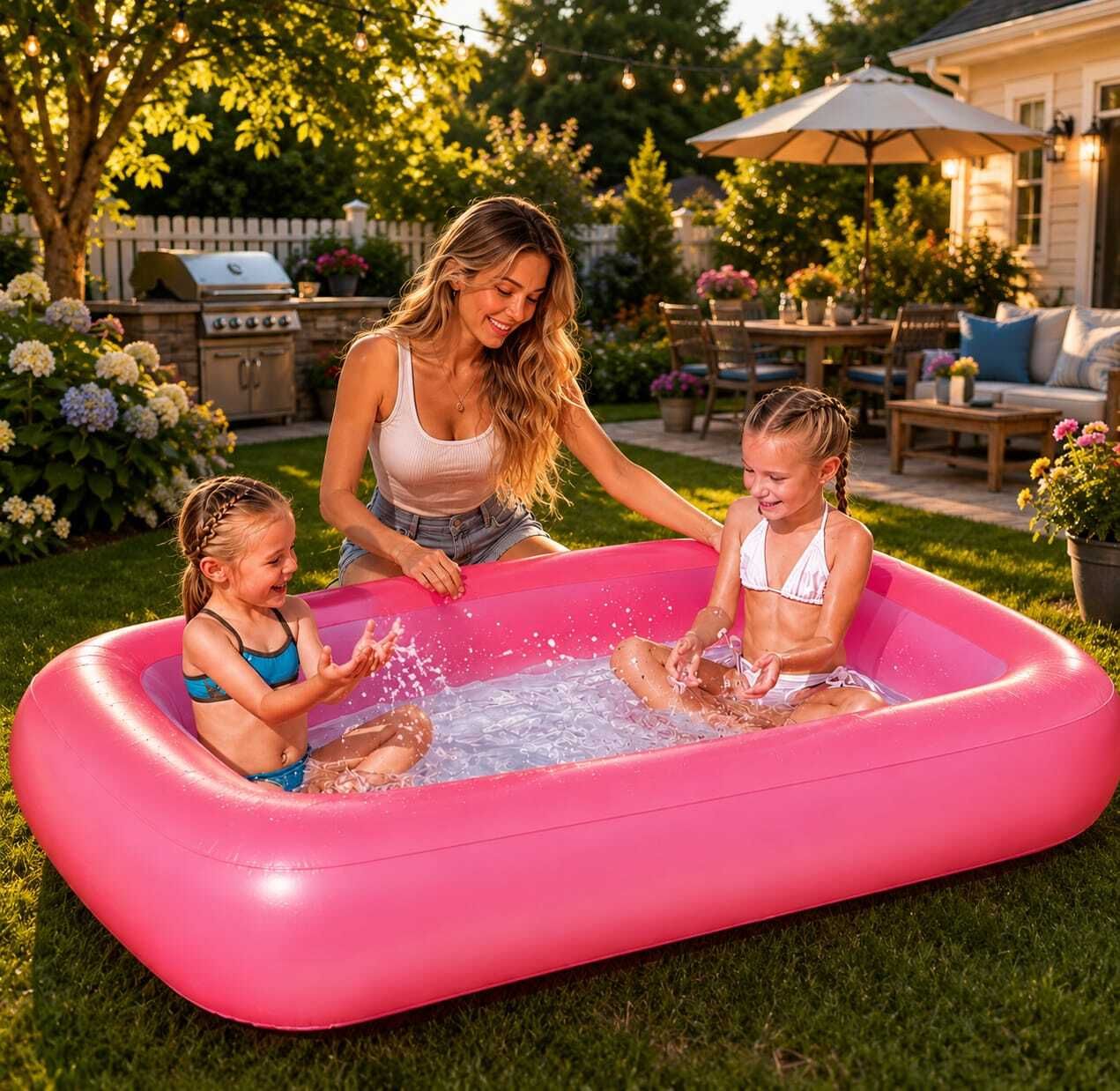 Silicone Rubber Outdoor Pink (IND*137)Swimming Pool Inflatable Swimming Pool-image-26