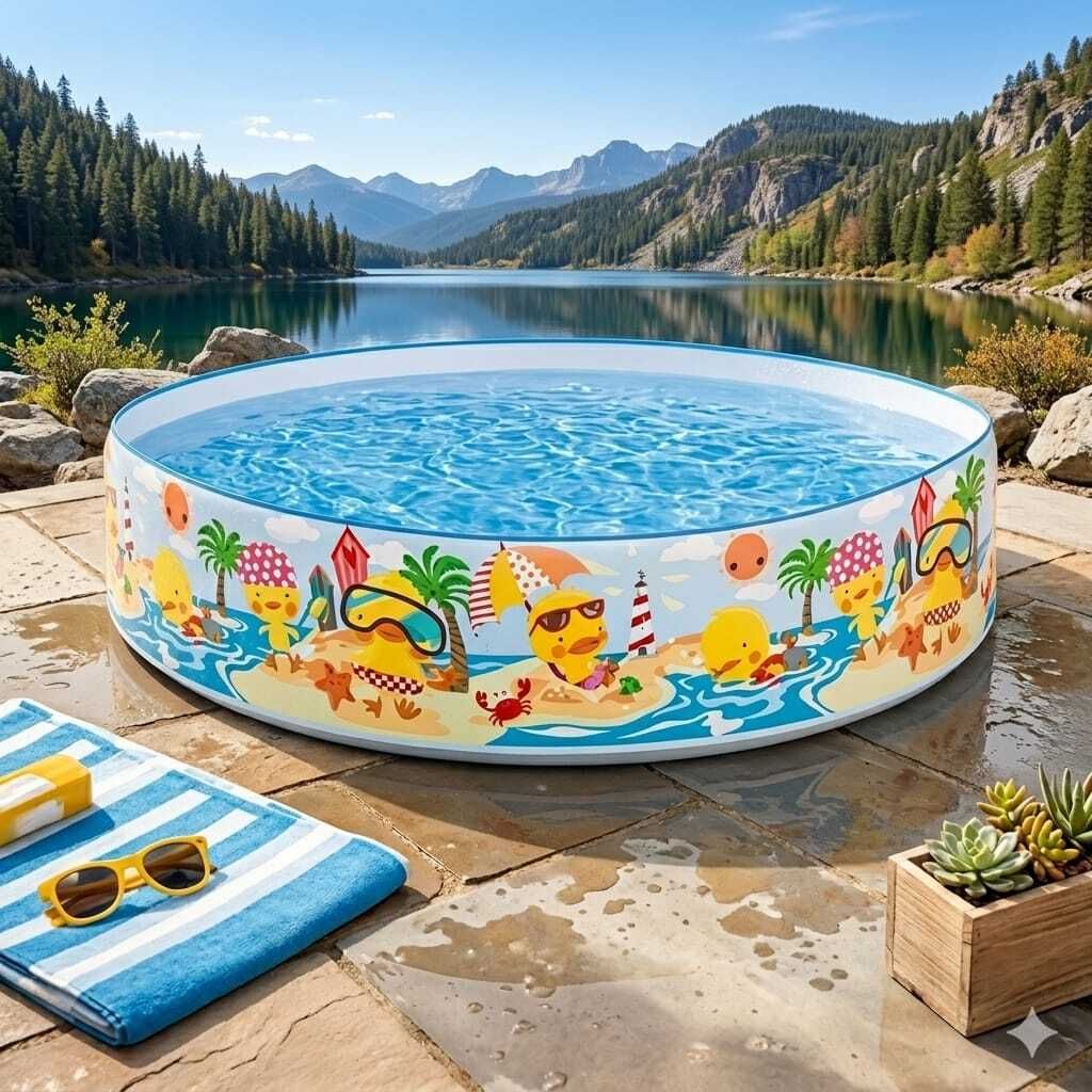 5 feet Fun Round (IND*8510)Baby Bath Tub for kids Inflatable Swimming Pool-image-37
