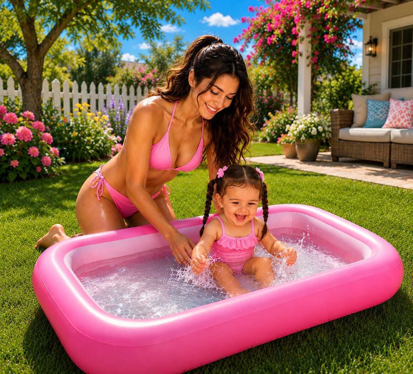 Silicone Rubber Outdoor Pink (IND*1727)Swimming Pool Inflatable Swimming Pool-image-36