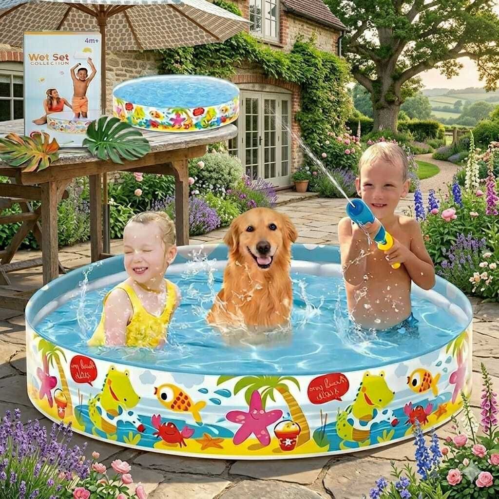 kindertales 5 feet Round Swimming Pool(IND*750) Baby Bath Tub for kids Inflatable Swimming Pool-picture-19