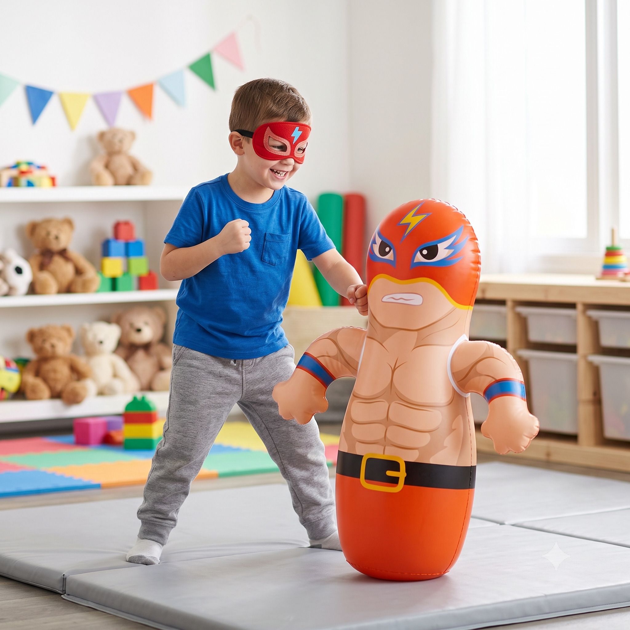 sajani enterprise Kids Inflatable Punching Bag with Stand for Boxing Training & Fun Play Inflatable HitMe Toys-picture-17