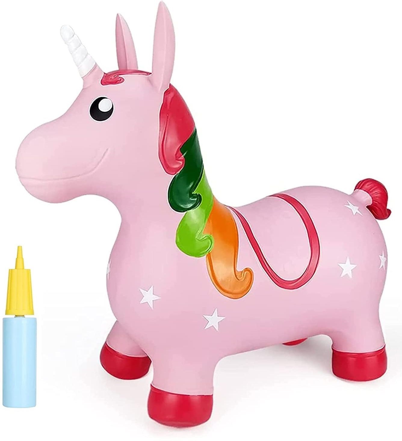 my baby love a perfect care Kids-Inflatable Unicorn Hopper Jumping Toy Ride On Bouncing Animal Pink Inflatable Hoppers & Bouncer-picture-16