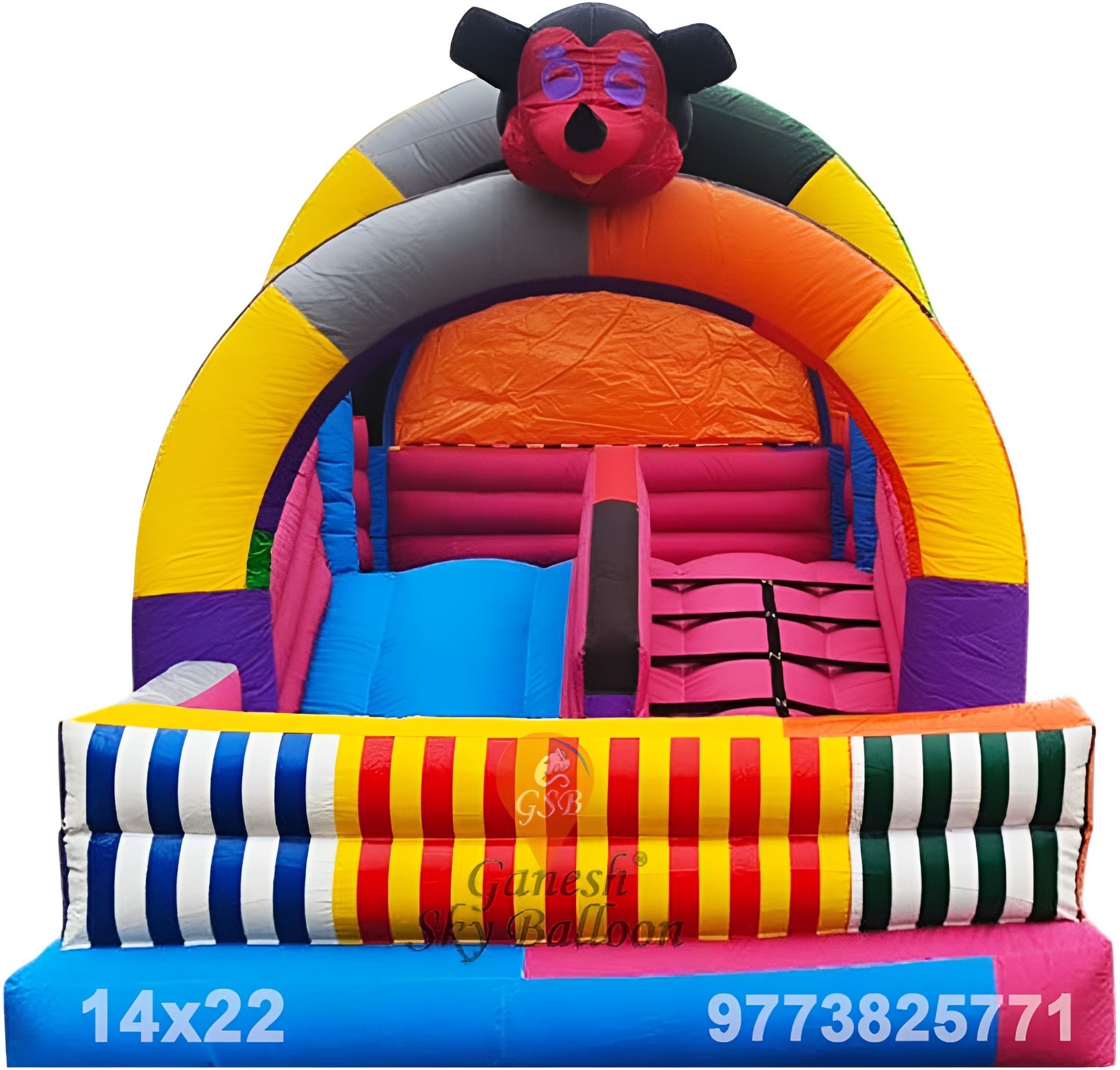 Inflatable Slide Bouncy With 9x12 Feet ,Mickey Theme Inflatable Hoppers & Bouncer