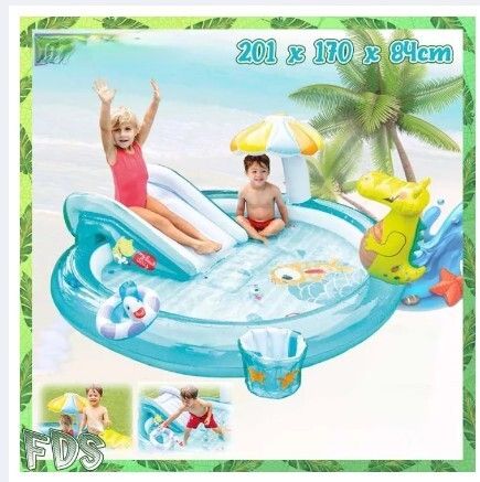hornflow Blue with Water Capacity 180 Liters 57165 Inflatable Swimming Pool-picture-11