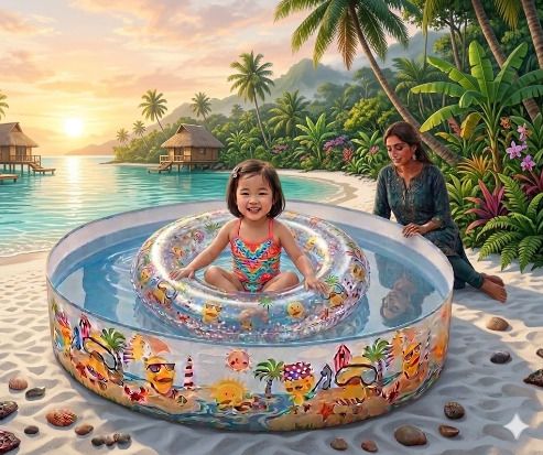tiny tales Diameter 122 x 25 cm (IND*386)Suitable for Ages 3 Inflatable Swimming Pool-picture-36
