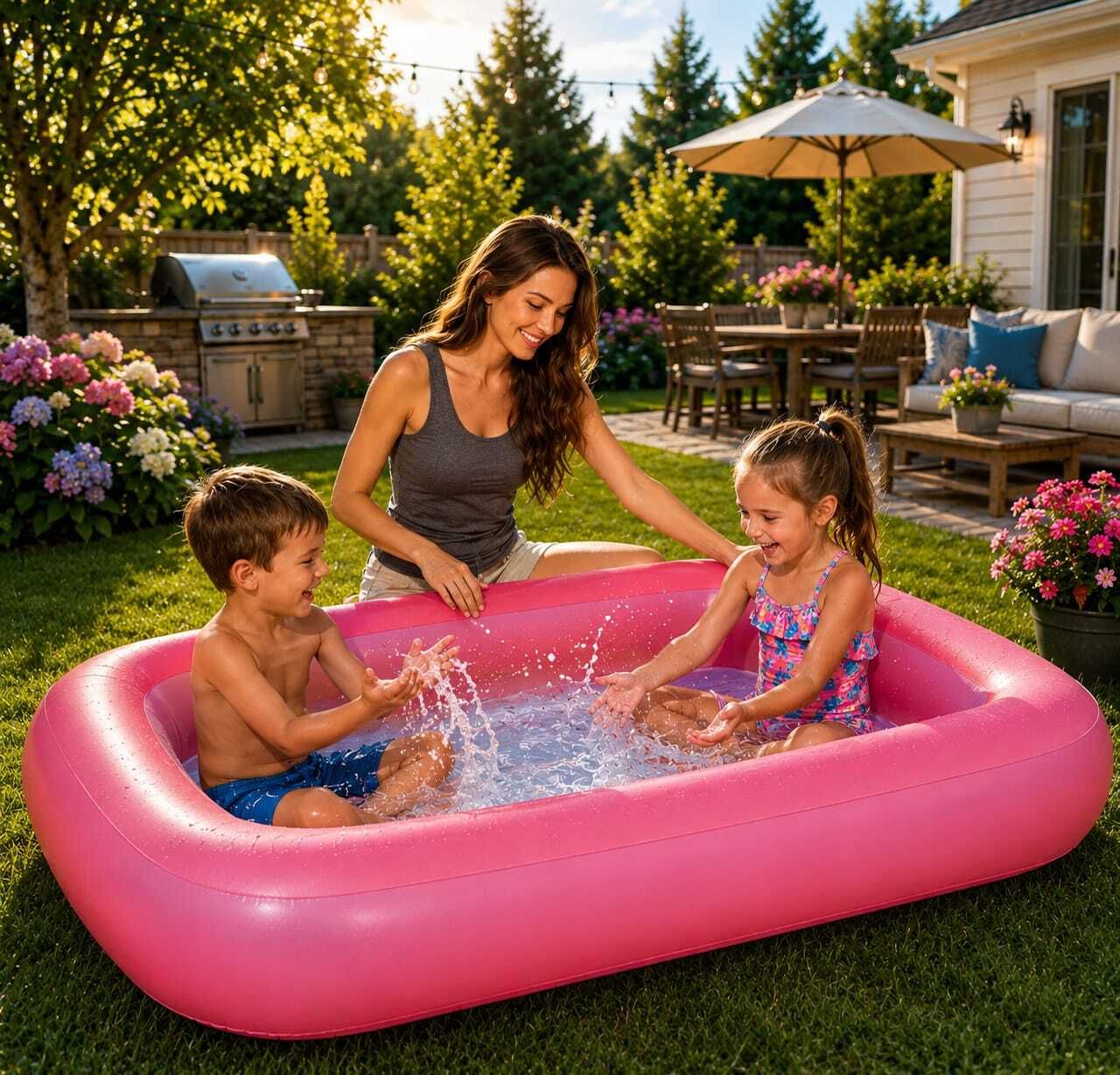 kindertales Inflatable Rectangular (IND*5)Swimming Pool 5 feet Inflatable Swimming Pool-picture-14