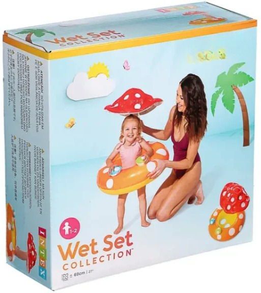 Mushroom Kiddie Pool Float(IND*9486), Children's Inflatable Swimming Safety Tube-image-5