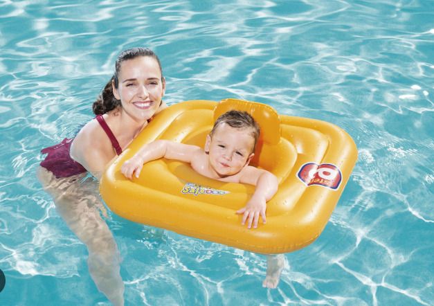 intelligent inflatable Seat for swimming 76cm swimming pools Yellow With Free Pump Inflatable Swimming Safety Tube-picture-2