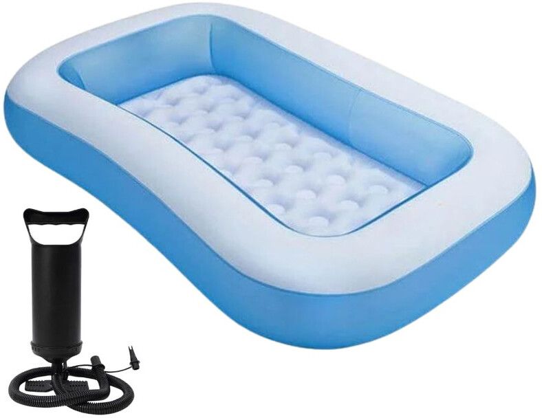 Big * 100 (5.5 FT. Bath tub for Baby Inflatable Rectangular Pool with Air Pump Inflatable Swimming Pool